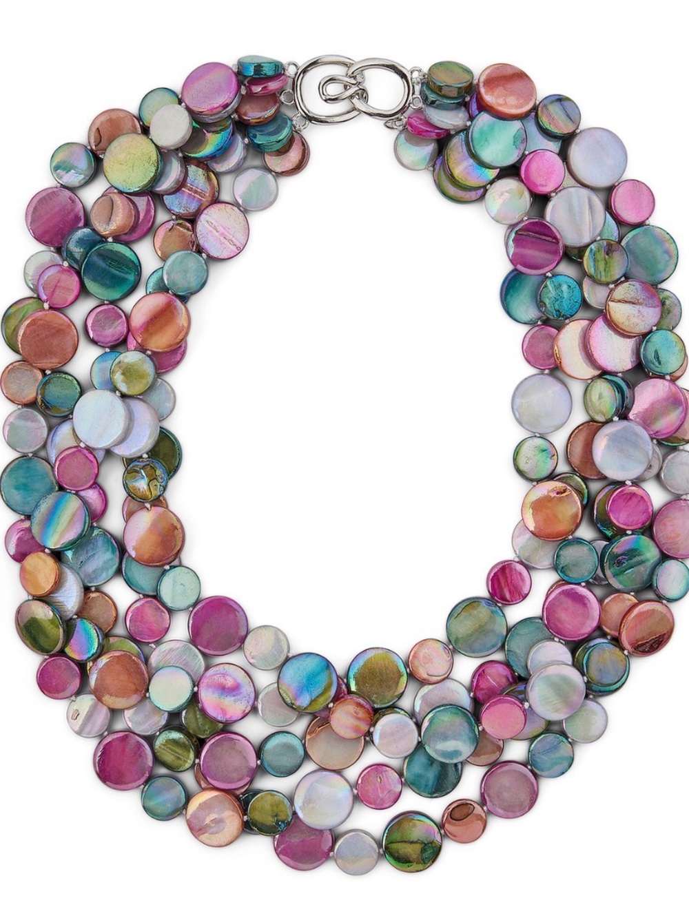 Multicolor Mother-of-Pearl Statement Collar Necklace - Women Jewelry